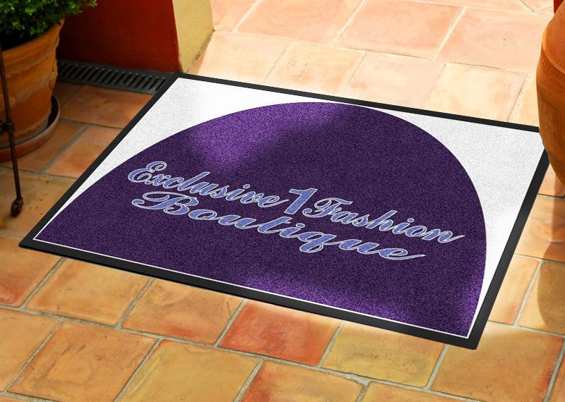 Exclusively 1  Boutique 2 X 3 Rubber Backed Carpeted HD Half Round - The Personalized Doormats Company