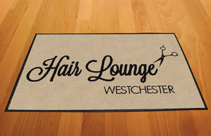 Hair Lounge Westchester 1.5 X 2.5 Rubber Backed Carpeted HD - The Personalized Doormats Company