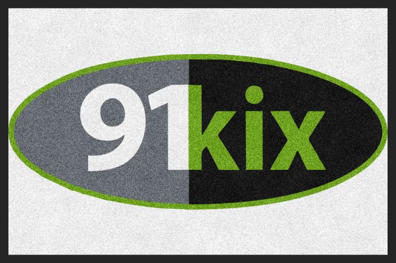 91Kix LLC 4 X 6 Rubber Backed Carpeted HD Round - The Personalized Doormats Company