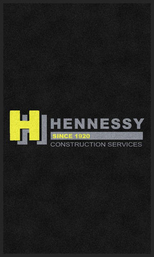 Hennessy Construction Services 3 X 5 Rubber Backed Carpeted HD - The Personalized Doormats Company