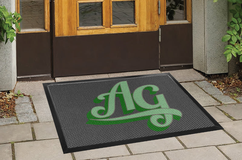 Always Greener Door mat 3 x 4 Luxury Berber Inlay - The Personalized Doormats Company