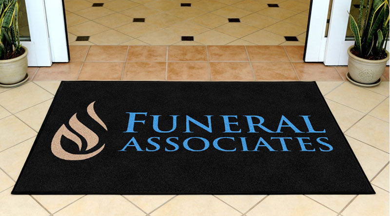 Funeral Associates 3 x 5 Rubber Backed Carpeted HD - The Personalized Doormats Company