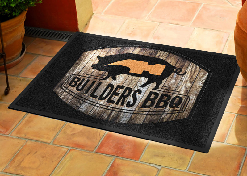 Builders BBQ § 2 X 3 Rubber Backed Carpeted HD - The Personalized Doormats Company