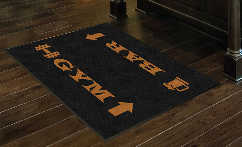 Gym Bar 3 X 4 Rubber Backed Carpeted - The Personalized Doormats Company