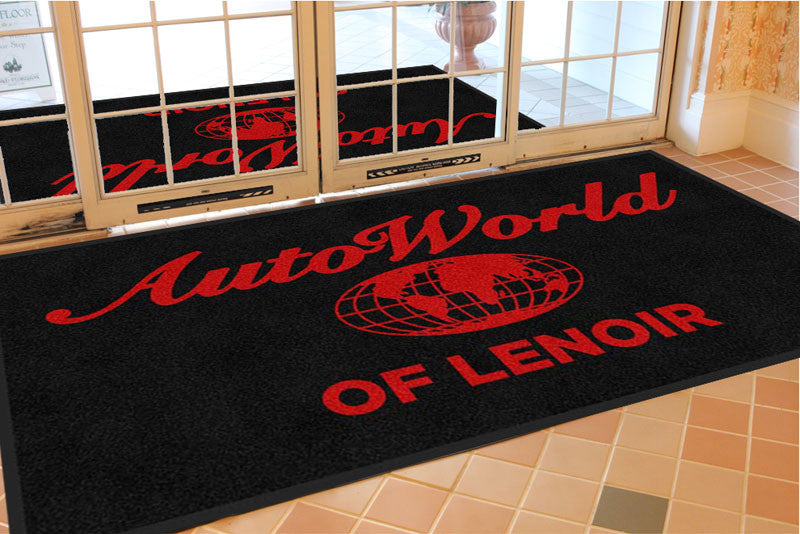 AutoWorld of Lenoir 4 X 8 Rubber Backed Carpeted - The Personalized Doormats Company
