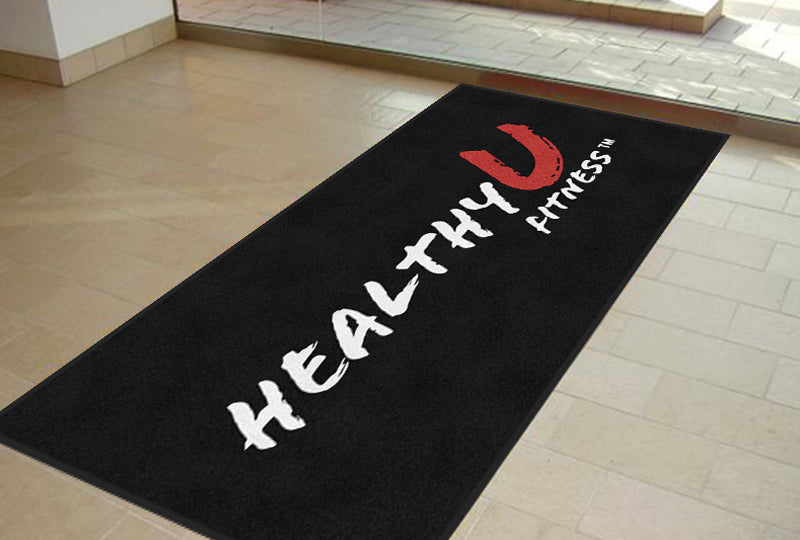 Healthy U Fitness § 4 X 7 Rubber Backed Carpeted HD - The Personalized Doormats Company