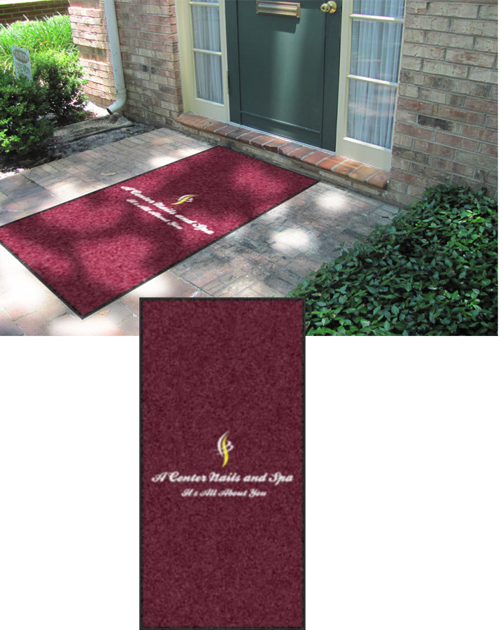A Center Nails and Spa 3 X 7 Rubber Backed Carpeted HD - The Personalized Doormats Company