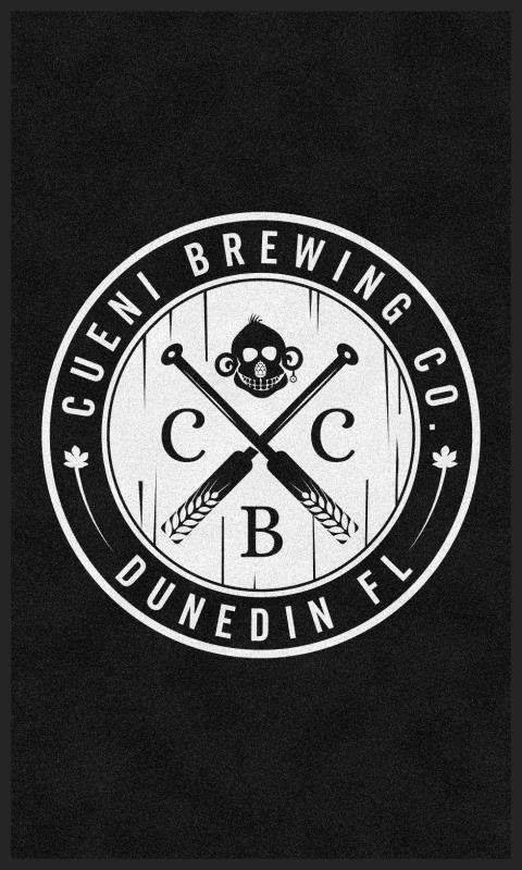 Cueni Brewing Co 3 X 5 Rubber Backed Carpeted HD - The Personalized Doormats Company