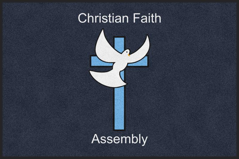 Christian Faith Assembly 4 X 6 Rubber Backed Carpeted HD - The Personalized Doormats Company