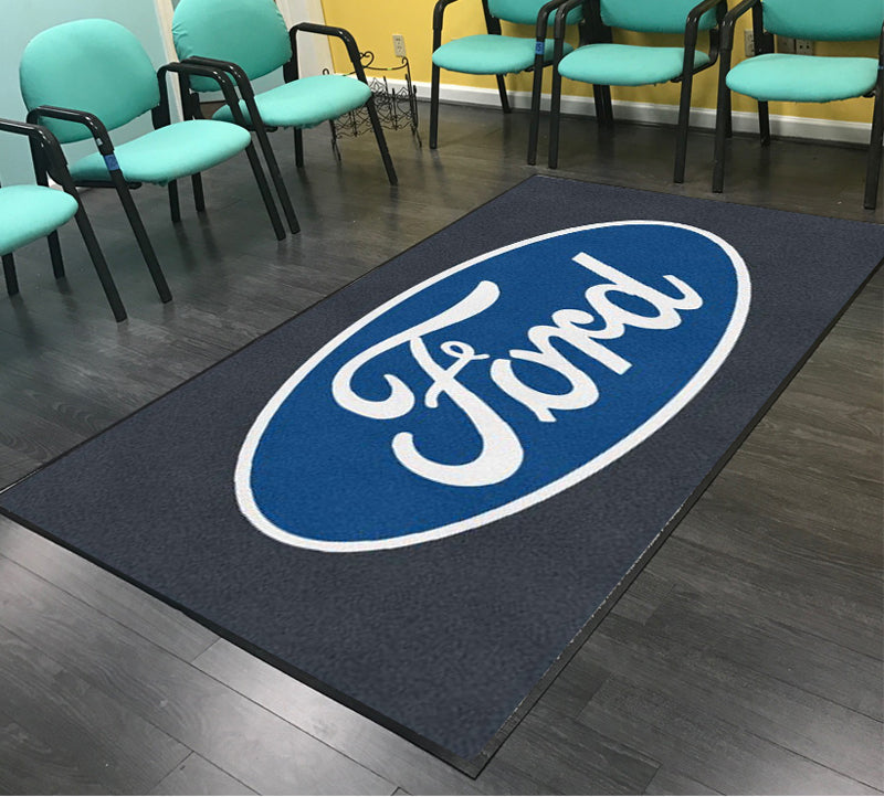 Huntington Ford Lincoln #2 4 X 10 Rubber Backed Carpeted HD - The Personalized Doormats Company