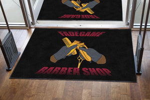 Fadegame barber shop 4 X 6 Rubber Backed Carpeted HD - The Personalized Doormats Company