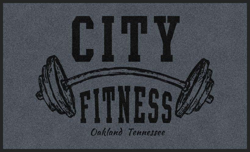 City Fitness 3 X 5 Rubber Backed Carpeted HD - The Personalized Doormats Company