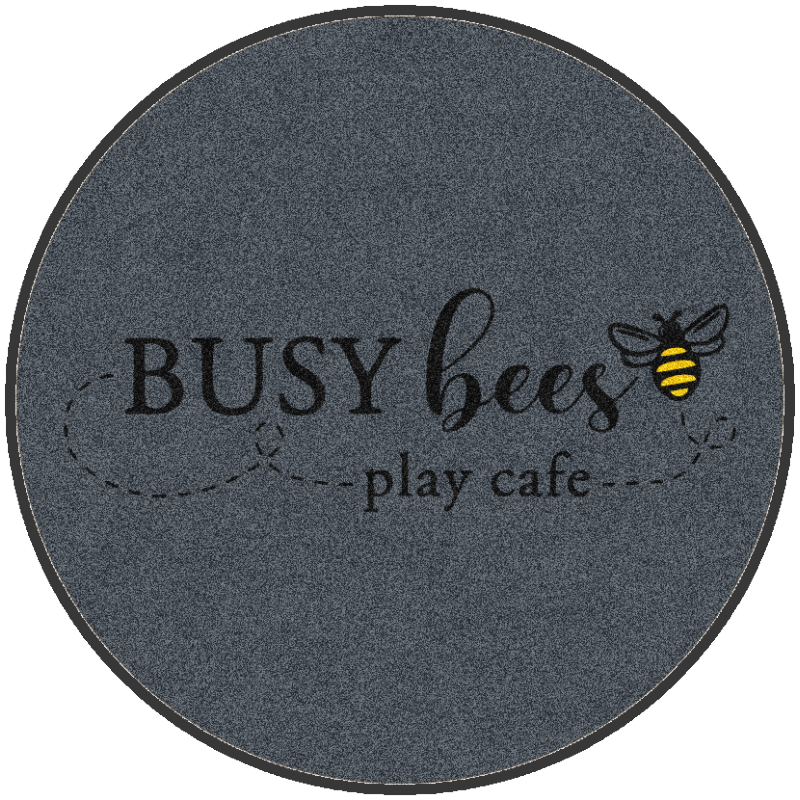 Busy bees § 4 X 4 Rubber Backed Carpeted HD Round - The Personalized Doormats Company
