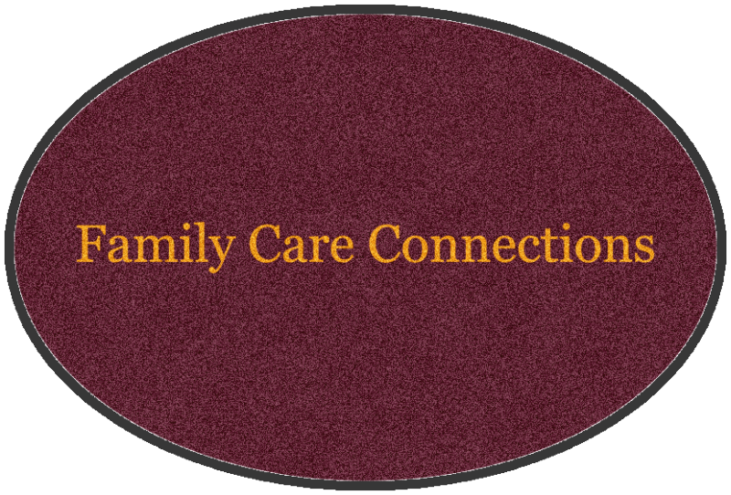 Family Care Connections 4 X 6 Rubber Backed Carpeted HD Round - The Personalized Doormats Company