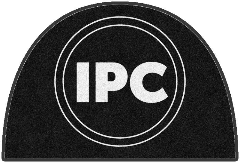 IPC LOGO § 4 X 6 Rubber Backed Carpeted HD Half Round - The Personalized Doormats Company