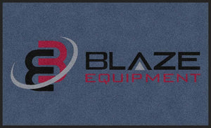 Blaze Equipment logo 3 X 5 Rubber Backed Carpeted HD - The Personalized Doormats Company