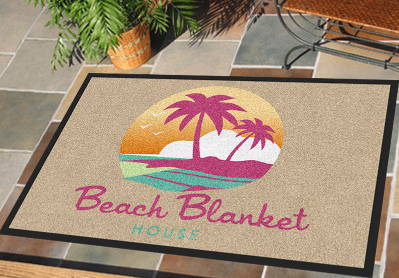 Beach Blanket 2 x 3' Rubber Backed Carpeted HD - The Personalized Doormats Company