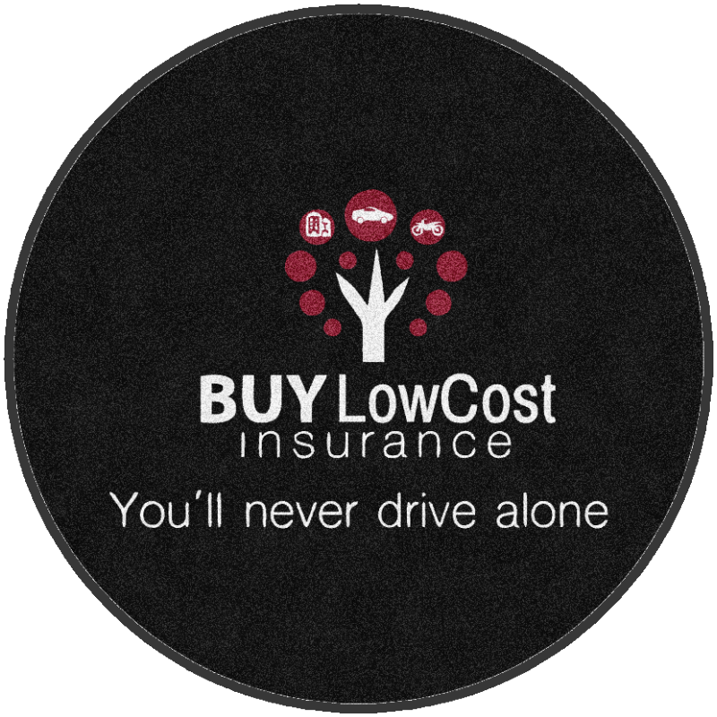 Buy Low Cost Insurance 6 X 6 Rubber Backed Carpeted HD Custom Shape - The Personalized Doormats Company