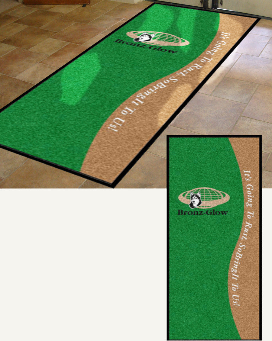 BRONZ GLOW 4 X 10 Rubber Backed Carpeted HD - The Personalized Doormats Company