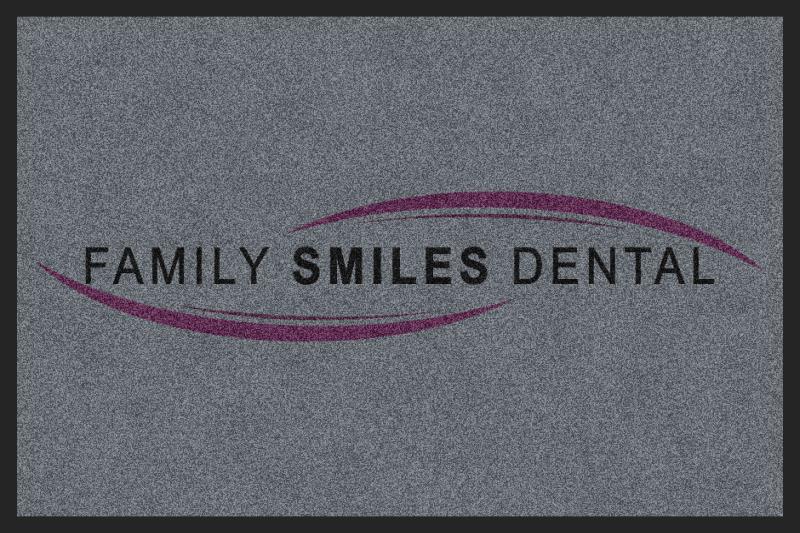 Family Smiles Dental 2 X 3 Rubber Backed Carpeted HD - The Personalized Doormats Company