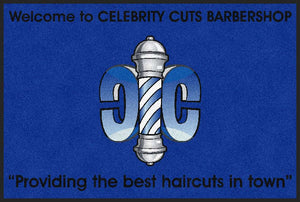 Celebrity Cuts Barbershop 4 X 6 Rubber Backed Carpeted HD - The Personalized Doormats Company
