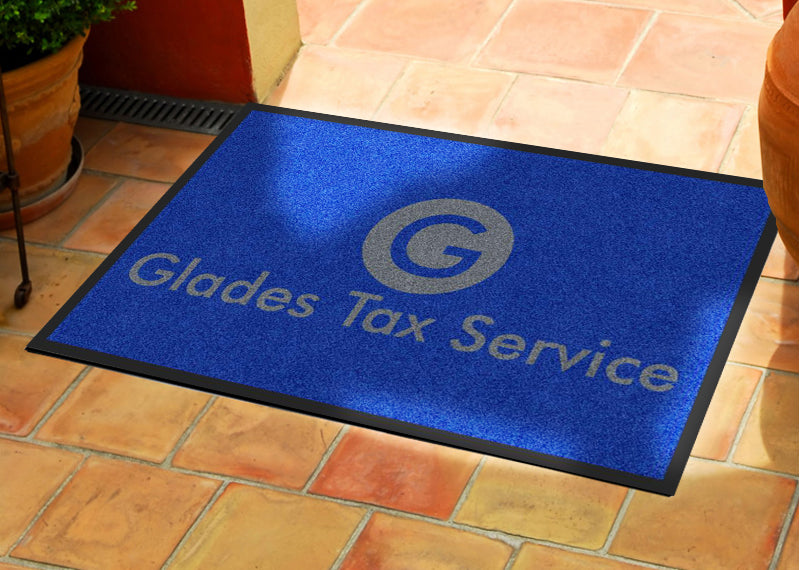 Glades Tax Service 2 X 3 Rubber Backed Carpeted HD - The Personalized Doormats Company