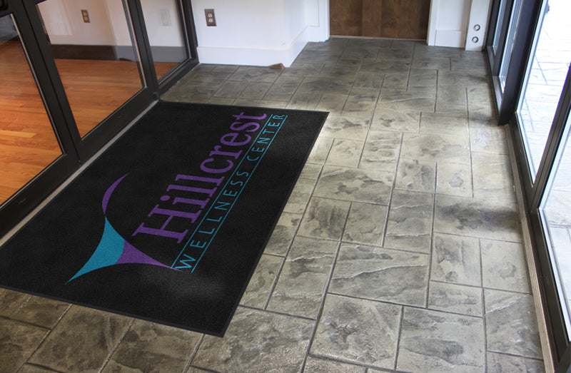 Hillcrest Wellness Center § 5 X 8 Rubber Backed Carpeted - The Personalized Doormats Company