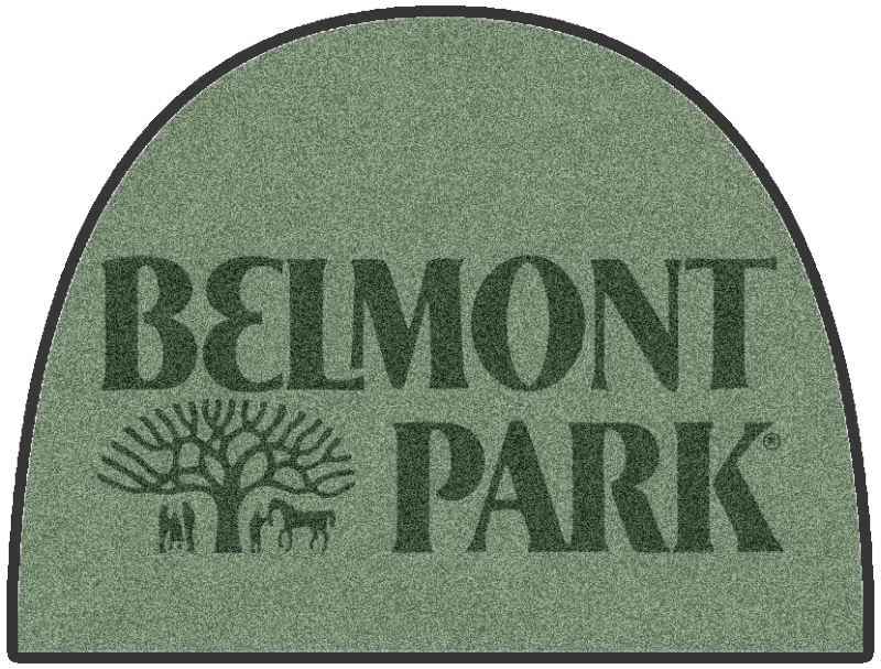 Belmont Park 3 X 4 Rubber Backed Carpeted HD Half Round - The Personalized Doormats Company