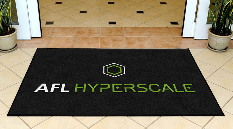 AFL Hyperscale White on Black 3 x 5 Rubber Backed Carpeted HD - The Personalized Doormats Company
