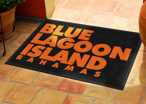 Blue Lagoon Island Bahamas 2 X 3 Rubber Backed Carpeted - The Personalized Doormats Company