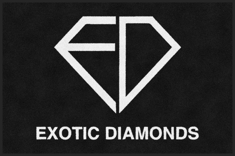 Exotic Diamonds 4 x 6 Rubber Backed Carpeted - The Personalized Doormats Company