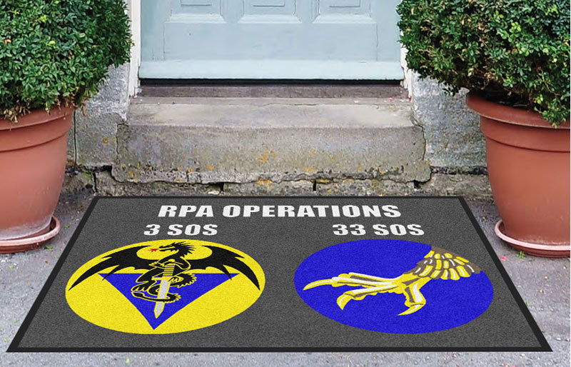 3 SOS / 33 SOS 3 X 4 Rubber Backed Carpeted - The Personalized Doormats Company