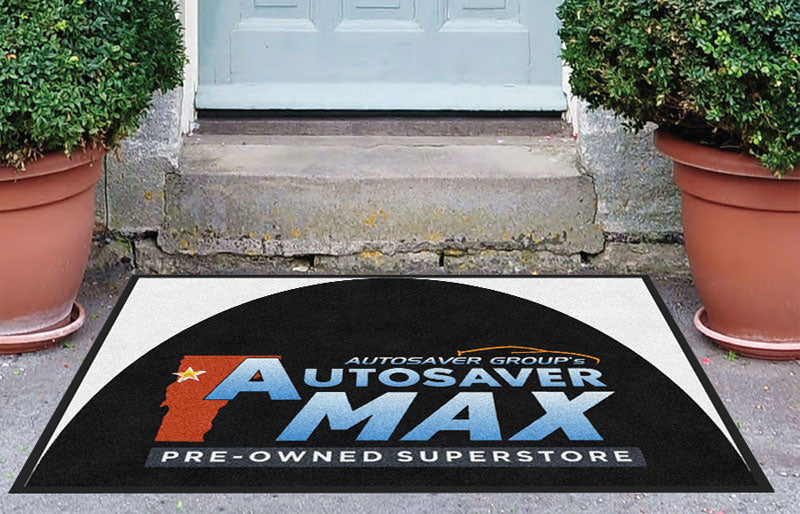 autosaver max 3 X 4 Rubber Backed Carpeted HD Half Round - The Personalized Doormats Company