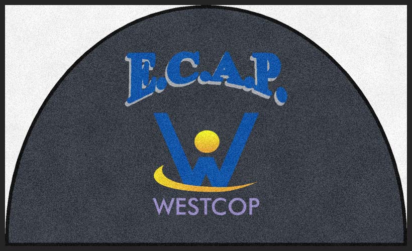 E.C.A.P. 3 X 5 Rubber Backed Carpeted HD Half Round - The Personalized Doormats Company