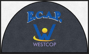 E.C.A.P. 3 X 5 Rubber Backed Carpeted HD Half Round - The Personalized Doormats Company