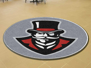 Govs Head 5 X 5 Rubber Backed Carpeted HD Round - The Personalized Doormats Company