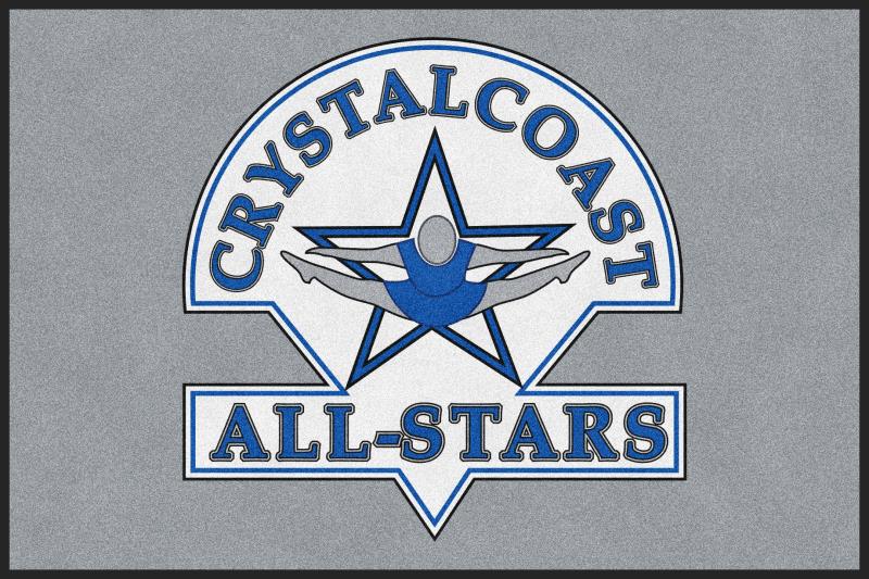 CRYSTAL COAST ALL-STARS 4 X 6 Rubber Backed Carpeted HD - The Personalized Doormats Company