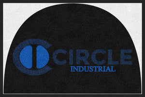 Circle Industrial 2 X 3 Rubber Backed Carpeted Half Round - The Personalized Doormats Company