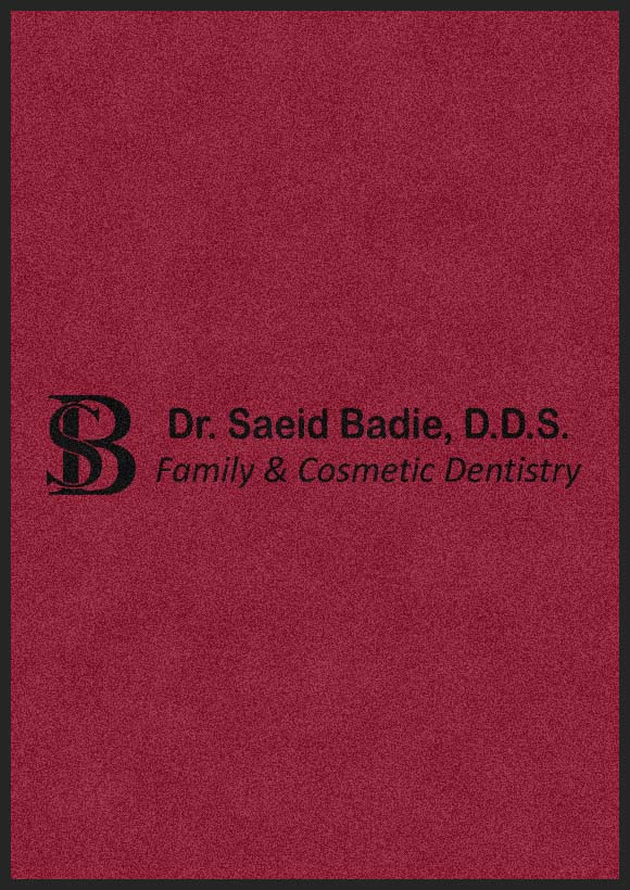 Dr. Saeid Badie D.D.S. 3.5 X 5 Rubber Backed Carpeted HD - The Personalized Doormats Company