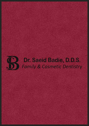 Dr. Saeid Badie D.D.S. 3.5 X 5 Rubber Backed Carpeted HD - The Personalized Doormats Company