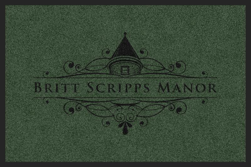BRITT SCRIPPS MANOR (L6) 2 X 3 Rubber Backed Carpeted HD - The Personalized Doormats Company