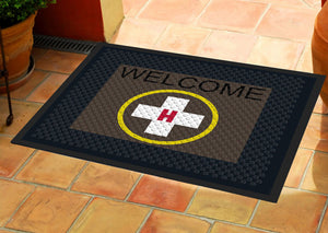 Helipad Welcome 2.5 X 3 Rubber Scraper - The Personalized Doormats Company