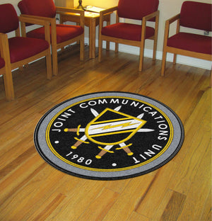 JCU round logo 4 X 4 Rubber Backed Carpeted HD Round - The Personalized Doormats Company
