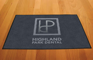 Highland Park Dental 2 x 3 Rubber Backed Carpeted HD - The Personalized Doormats Company