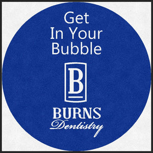 Burns Dentistry 3 X 3 Rubber Backed Carpeted HD Round - The Personalized Doormats Company