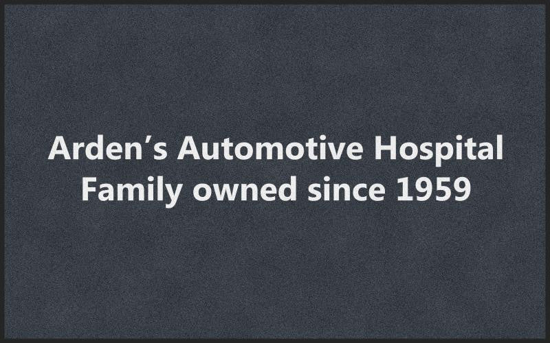 Arden's Automotive Hospital 5 X 8 Rubber Backed Carpeted HD - The Personalized Doormats Company