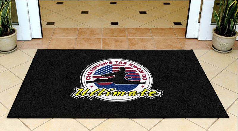 Champions Taekwondo 3 X 5 Rubber Backed Carpeted HD - The Personalized Doormats Company