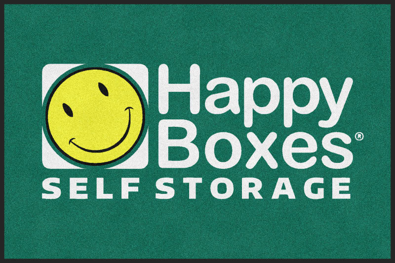Happy Boxes Self Storage 4 X 6 Rubber Backed Carpeted HD - The Personalized Doormats Company