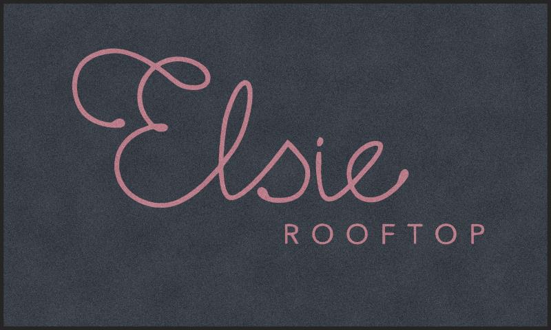 Elsie Rooftop Logo Mat 6 x 10 Rubber Backed Carpeted HD - The Personalized Doormats Company