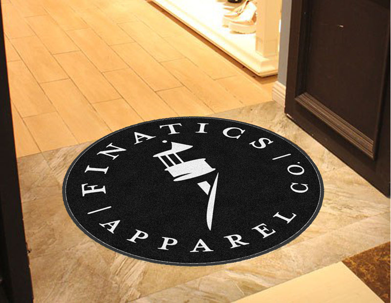 Finatics Apparel Co. § 3 X 3 Rubber Backed Carpeted HD Round - The Personalized Doormats Company